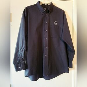 Mercedes Benz Logo Men's Button Down Shirt Soft Black Stone-washed $21